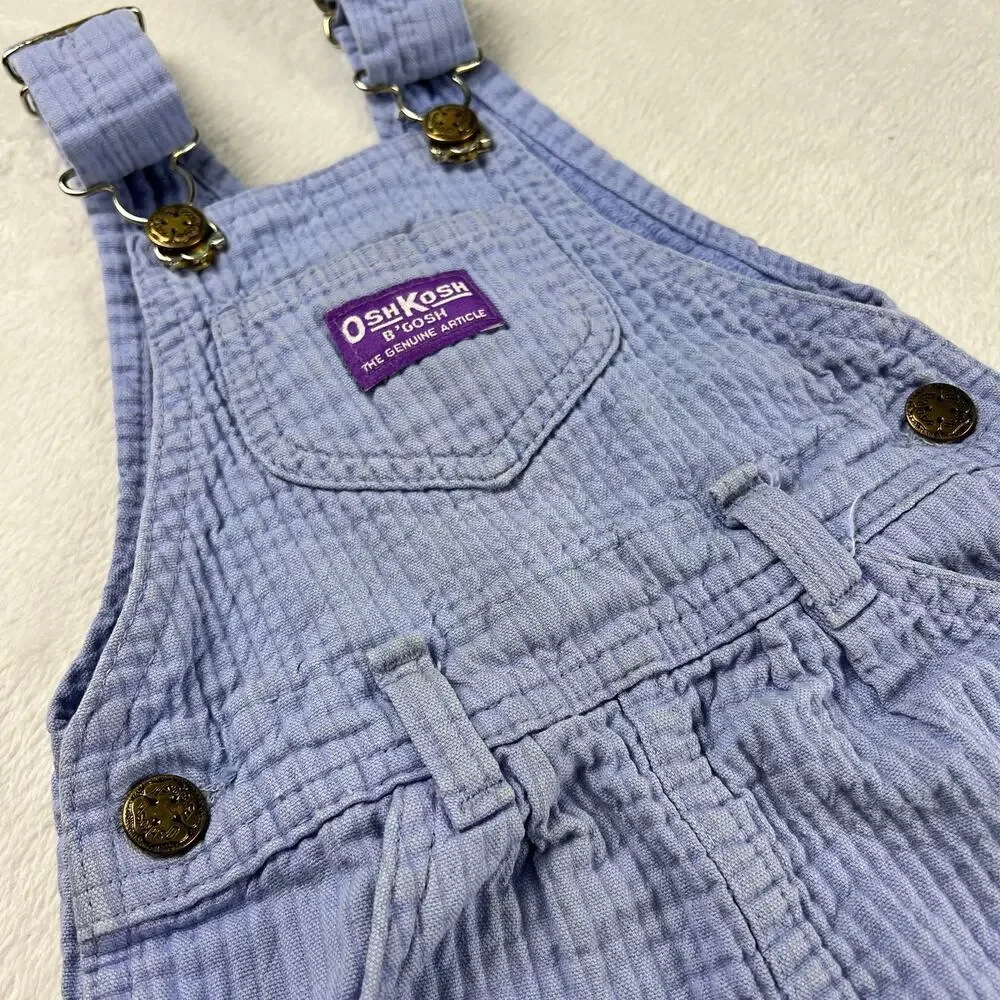 Oshkosh B’gosh Vintage Girls Purple ribbed Overall Dress Size 4 Vestbak